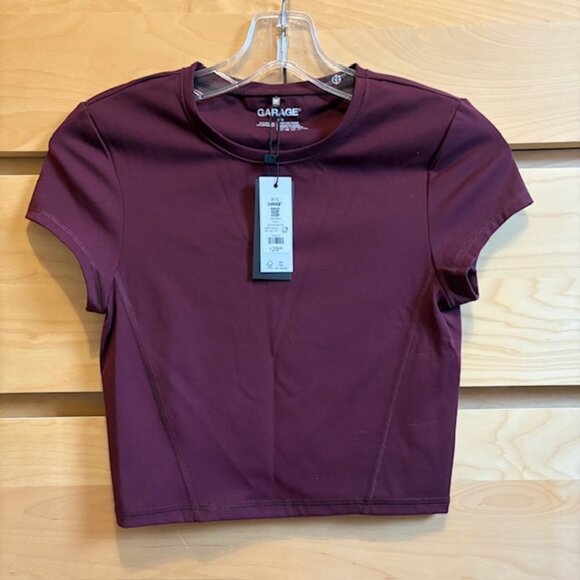 NWT GARAGE PORT ROYALE BURGUNDY SOFT ACTIVE TEE, SIZE: SMALL - Picture 4 of 6